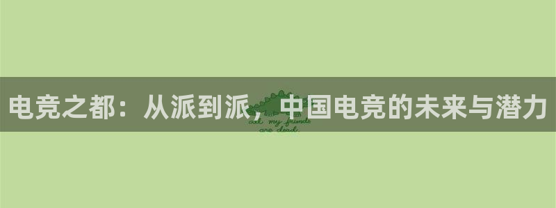 db电竞登陆：电竞之都：从派到派，中国电竞的未来与潜力